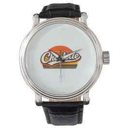 Personalisiertes Namen-Design Charlotte Retro Suns Armbanduhr