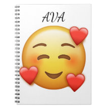 Personalisiertes Namen-Notizbuch mit Herzen-Emoji
