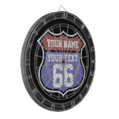 Personalisiertes Namen-und Zahl-Verkehrsschild Dartscheibe (Vorderseite Links)