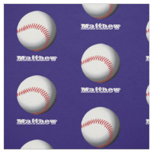 Personalisiertes Namens-Baseball-Muster Stoff