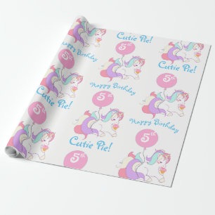 Personalisiertes Namens-Einhorn-Geburtstags-Party- Geschenkpapier