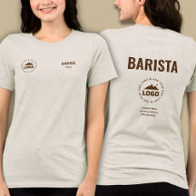 Personalisiertes Namens-Logo-Barista-Uniform-T-Shi