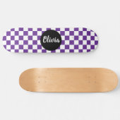 Personalisiertes Namens-Prüfbrett-Muster lila Skateboard (Horizontal)