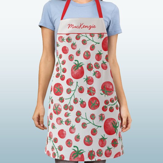 Personalisiertes Namens-Tomatenmuster Schürze