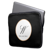 Personalisiertes Namens- und Initial-Tech-Geschenk Laptopschutzhülle (Vorderseite Links)