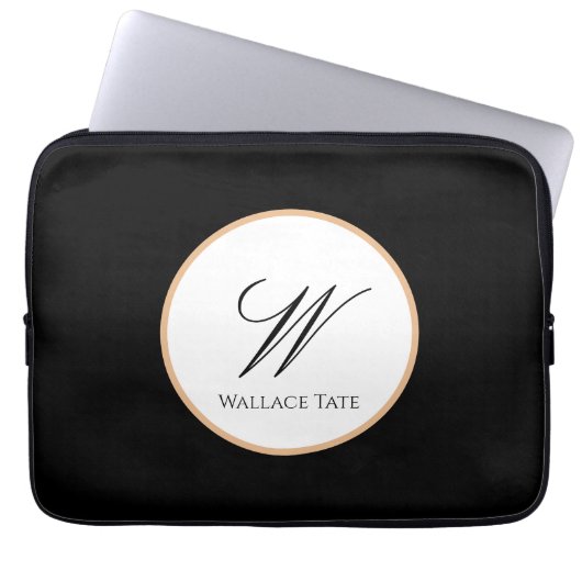 Personalisiertes Namens- und Initial-Tech-Geschenk Laptopschutzhülle (Vorderseite)