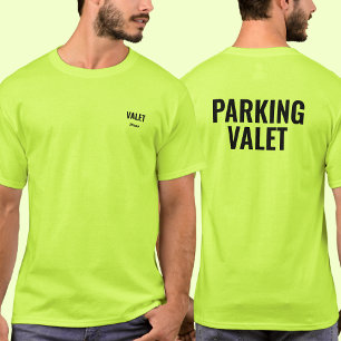 Personalisiertes Namens-Valet-Parking-Mitarbeiter- T-Shirt