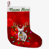 Personalisiertes NamensCreamie Frenchie Kleiner Weihnachtsstrumpf (Vorderseite)