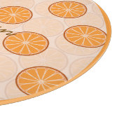 Personalisiertes Namensfrucht Orange Braunes Schne Schneidebrett (Ecke)