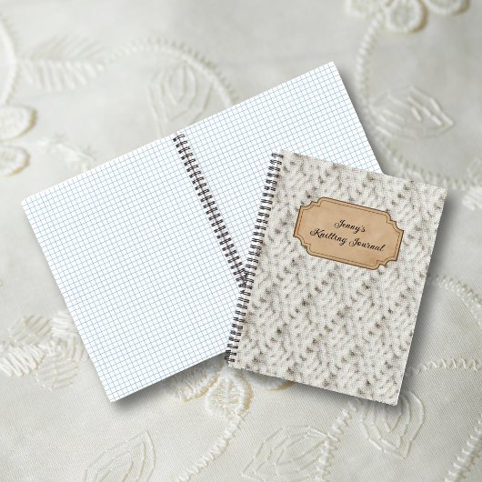 Personalisiertes Namensgarn-Muster-Strickjournal Notizblock