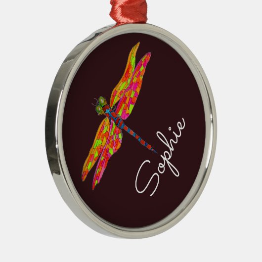 Personalisiertes Namensgeschenk für Libellen Ornament Aus Metall (Rechts)