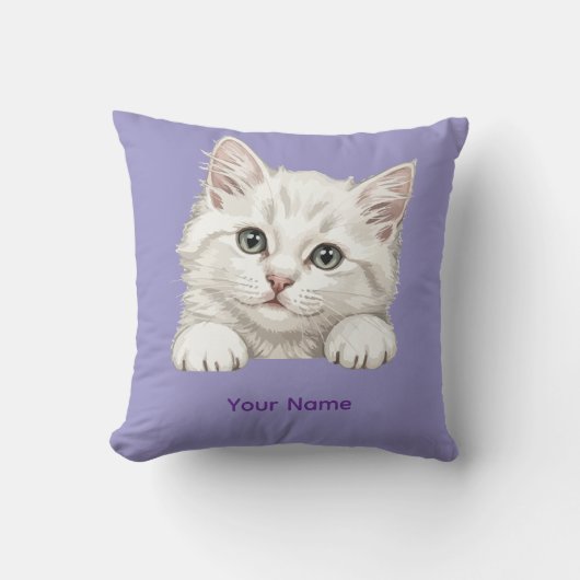 Personalisiertes Namensgeschenk mit Katzenkunst Kissen (Vorderseite)
