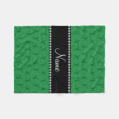 Personalisiertes Namensgrün-Cheerleader-Muster Fleecedecke (Vorderseite (Horizontal))