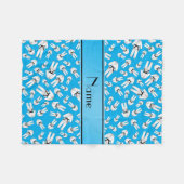 Personalisiertes Namenshimmelblau-Karatemuster Fleecedecke (Vorderseite (Horizontal))