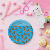 Personalisiertes Namenshimmelblau platypus Muster Pappteller (Party)