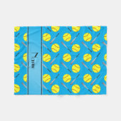 Personalisiertes Namenshimmelblau Softballmuster Fleecedecke (Vorderseite (Horizontal))