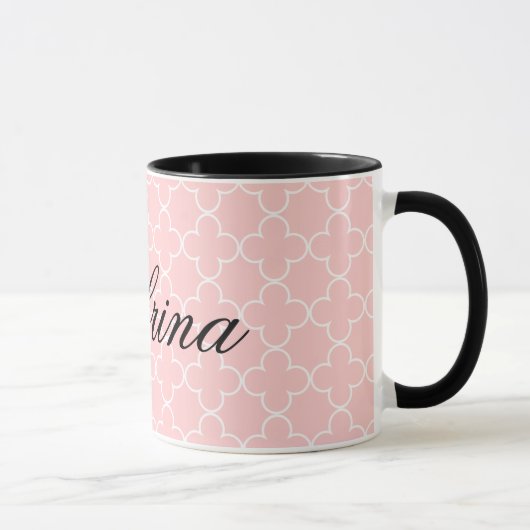 Personalisiertes Namenskaffee-Tasse | rosa Tasse (Rechts)