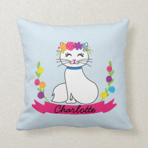 personalisiertes Namenskissen der niedlichen Katze Kissen