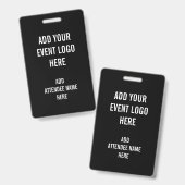 Personalisiertes Namenslogo-Schwarz-weißes Ausweis (Vorder- & Rückseite)