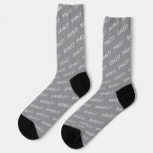 Personalisiertes Namensmonogramm-Muster Socken (Linkes Detail)