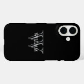 Personalisiertes Namensmonogramm schwarz und grau Case-Mate iPhone Hülle (Rückseite (Horizontal))