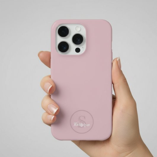 Personalisiertes Namensmonogramm Staubrose iPhone Hülle