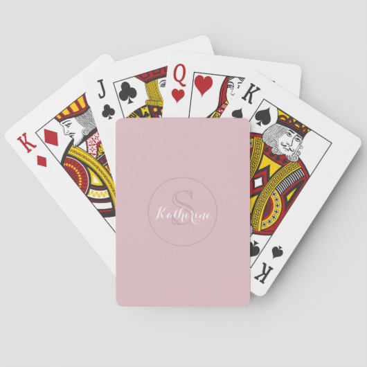 Personalisiertes Namensmonogramm Staubrose Spielkarten (Rückseite)