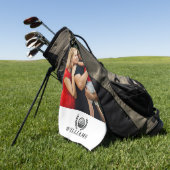 Personalisiertes Namensmonogrammfoto Golfhandtuch (Gras)