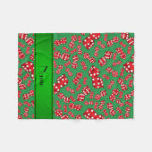 Personalisiertes Namensmuster für grüne Würfel Fleecedecke (Vorderseite (Horizontal))