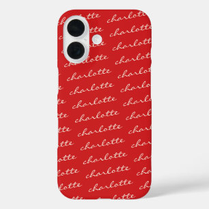Personalisiertes Namensmuster Script-Typografie in iPhone 16 Hülle