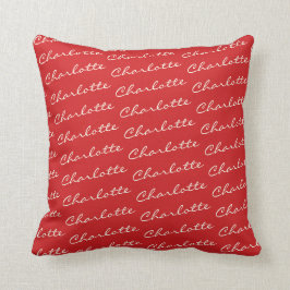 Personalisiertes Namensmuster Script-Typografie in Kissen
