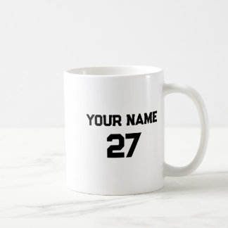 Personalisiertes Namensnummer Vorder- und Rückseit Kaffeetasse