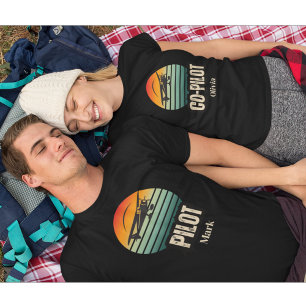Personalisiertes Namenspaar passend PILOT Sonnenun T-Shirt