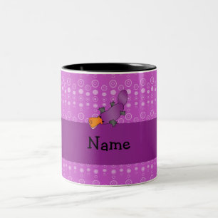 Personalisiertes Namensplatypus lila Blasen Zweifarbige Tasse