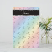 Personalisiertes Namensregenbogengymnastikmuster Briefpapier (Stehend Vorderseite)