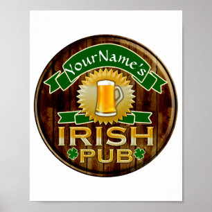 Personalisiertes Namensschild für irische Pub St P Poster