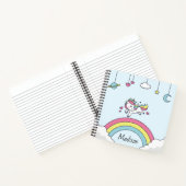 Personalisiertes Namensschild mit Unicoron auf Reg Notizbuch (Innenseite)
