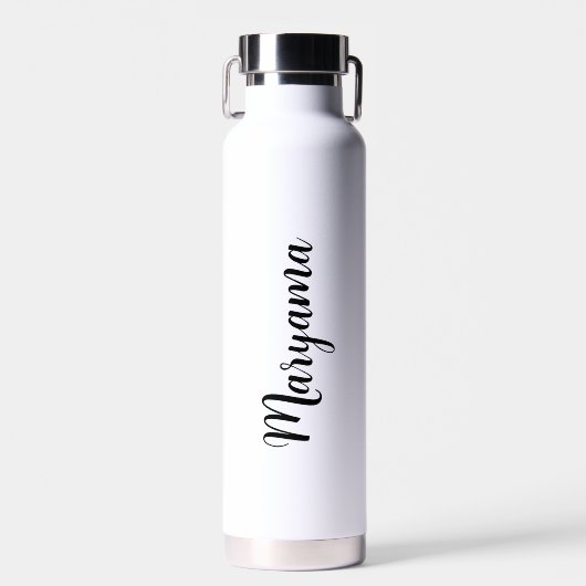 Personalisiertes Namensschrift Weiß Trinkflasche (Vorne)