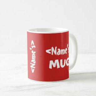 Personalisiertes Namenstrio-rotes Weiß Kaffeetasse