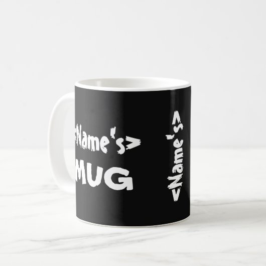 Personalisiertes Namenstrio Schwarz-weiß Kaffeetasse (Vorderseite Links)