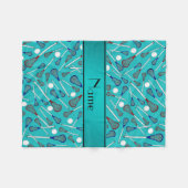 Personalisiertes Namenstürkis Lacrossemuster Fleecedecke (Vorderseite (Horizontal))