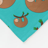 Personalisiertes Namenstürkis Slothmuster Fleecedecke (Ecke)