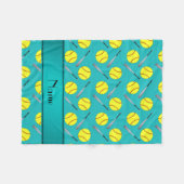 Personalisiertes Namenstürkis Softballmuster Fleecedecke (Vorderseite (Horizontal))