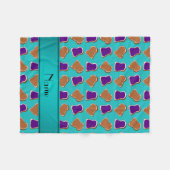 Personalisiertes NamenstürkisErdnussbuttergelee Fleecedecke (Vorderseite (Horizontal))