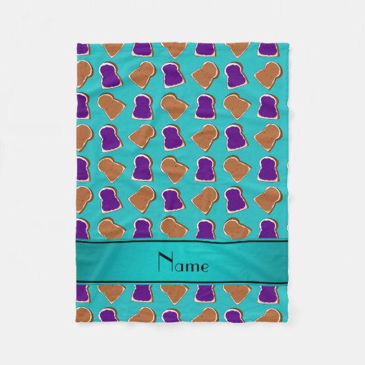 Personalisiertes NamenstürkisErdnussbuttergelee Fleecedecke (Vorderseite)