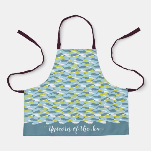 Personalisiertes Narwhal Unicorn des Meeresschiefe Schürze (Vorderseite)