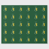Personalisiertes Narzissen-Monogramm Initiale A Geschenkpapier (Flach)