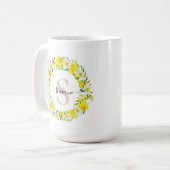 Personalisiertes Narzissmonogramm Kaffeetasse (Vorderseite Links)