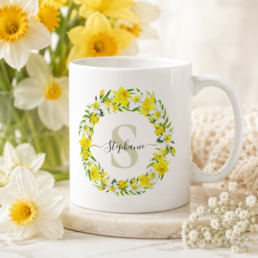 Personalisiertes Narzissmonogramm Kaffeetasse