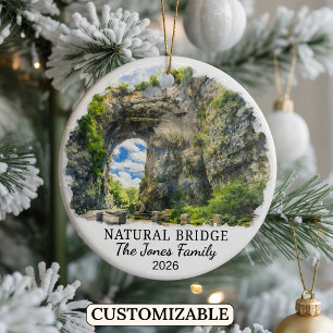 Personalisiertes Natural Bridge-Ornament, Virginia Keramik Ornament